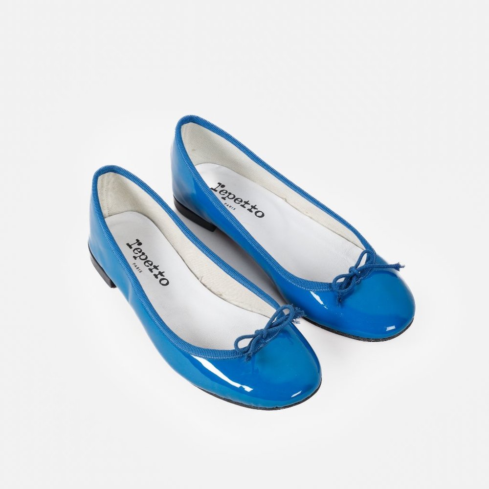 Repetto Blue Patent Cendrillon Flat